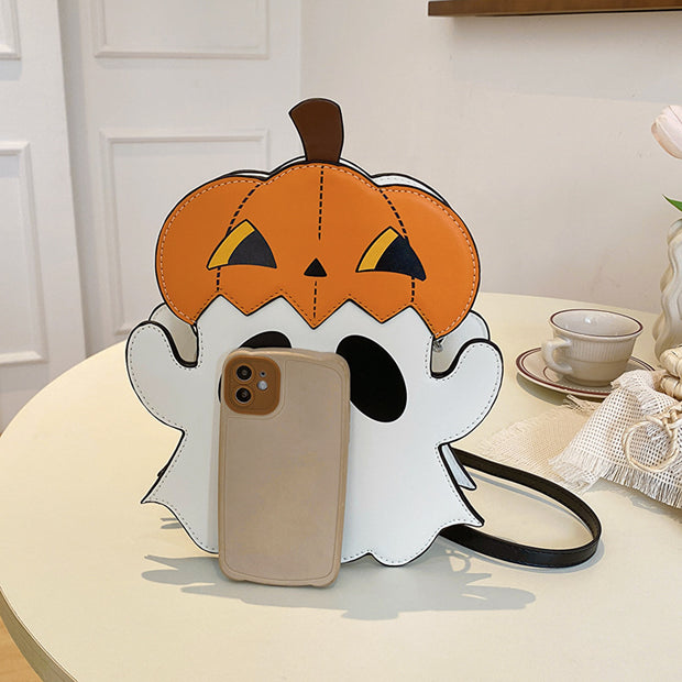 Halloween Shouder Bags Creative 3D Cartoon Pumpkin Ghost Design Cute Bags Women Cell Phone Purses Novelty Personalized Candy Crossbody Bags