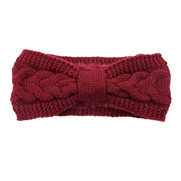 Fleece Knitted Headband Twist Bow Headband