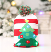 Christmas Decoration Knitted LED Light Cap Christmas Tree Snowman Adult Child Hat