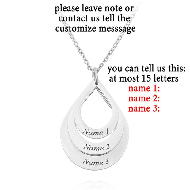 Stainless Steel Three Name Letter Custom Necklace