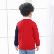 Small fish V-neck single breasted sweater for children