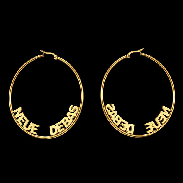 Stainless steel letter earrings custom English name earrings