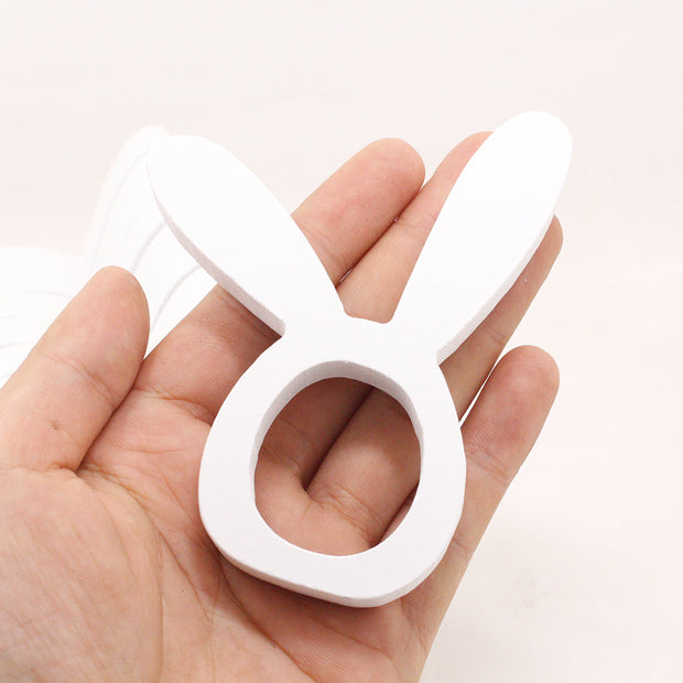 Easter Bunny Napkin Ring Holders Easter Table Decoration for Home Wooden Rabbit Ear Tissue Ring Happy Easter Party Supply