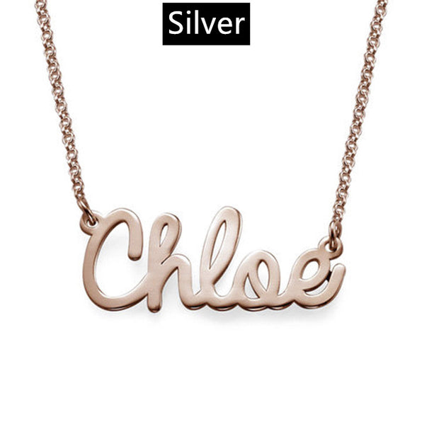 Sterling Silver Private Custom Necklace Letter Name Girl