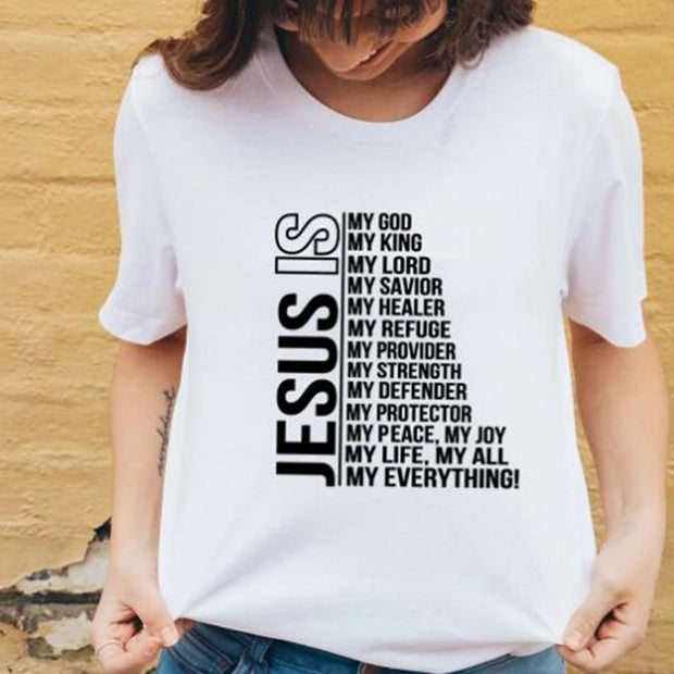 Jesus Is My God King Everything Women Vintage Tops tshirts