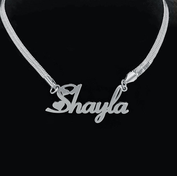 Wind Blade Necklace Custom Name Stainless Steel Name Snake Chain Necklace For Women Jewelry Gift