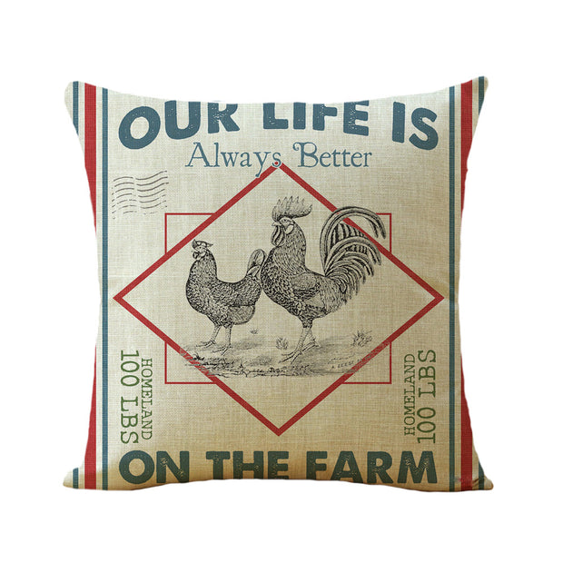 American Farm Style Car Sofa Linen Pillow
