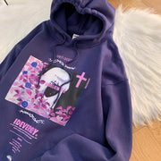 Jojo Has Been Waiting For The National Tide High Street Rose Girl Hooded Sweater For Men And Women Ins Tide Loose Printed Hoodies Couples