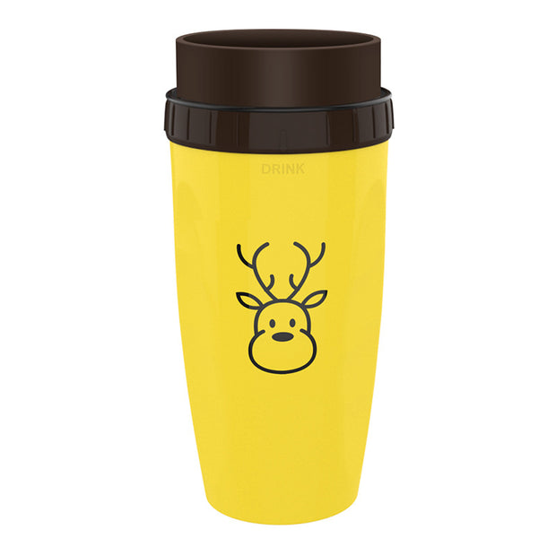 No Cover Twist Cup Travel Portable Cup Double Insulation Tumbler Straw Sippy Water Bottles Portable For Children Adults