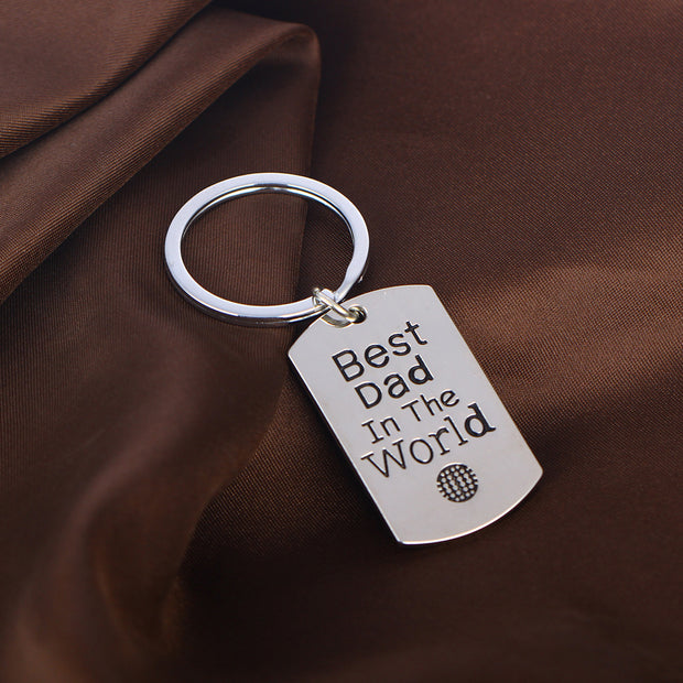 Father's Day Gift Best Dad In The World Single Ring Keychain