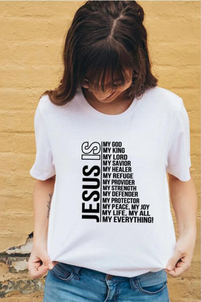Jesus Is My God King Everything Women Vintage Tops Tshirts