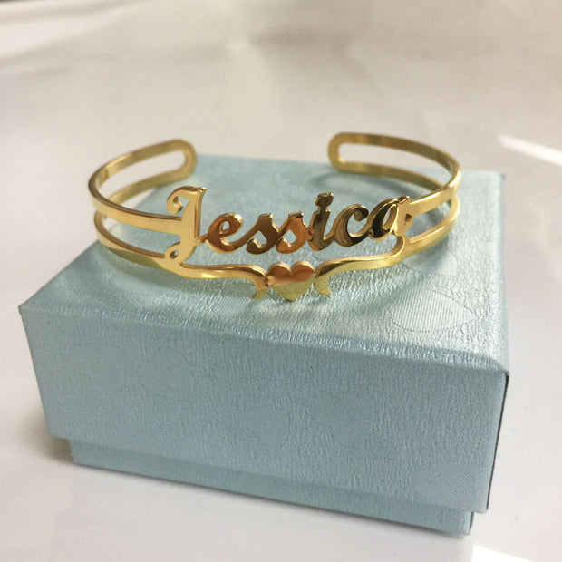 Stainless Steel Bracelet Custom Name Letters