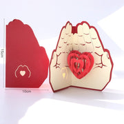 Mother's Day 3D Greeting Card 3D Love In The Palm Thanksgiving Mother Blessing Gift Message Small Card Wholesale