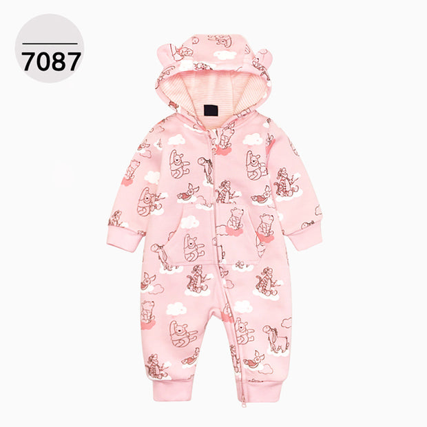Double Layer One-piece Zipper Hooded Sweater For Children
