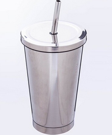 500ML Stainless Steel Empty Tumbler Coffee Cup Mug with Straw Lids Drinking Bottles
