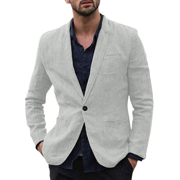 autumn Solid for Men Cotton Thin Suits Blazers Jacket coa