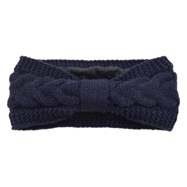 Fleece Knitted Headband Twist Bow Headband