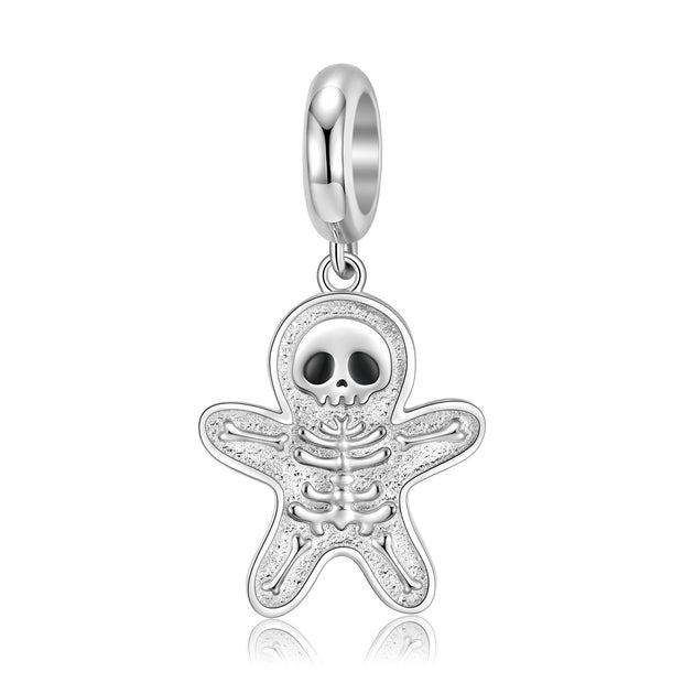 Halloween Pendant Skull Gingerbread Man Small Design Personality S925 Sterling Silver
