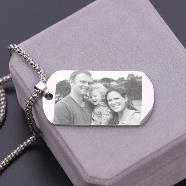Personalized Nameplate Custom Name Photo Necklace Custom Jewelry Stainless Steel Necklace