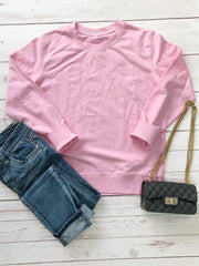 Pink Sweater Autumn And Winter Letter Print Sweatshirt Top