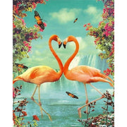 Flamingo Waterfall Theme Diamond Painting Home Decoration