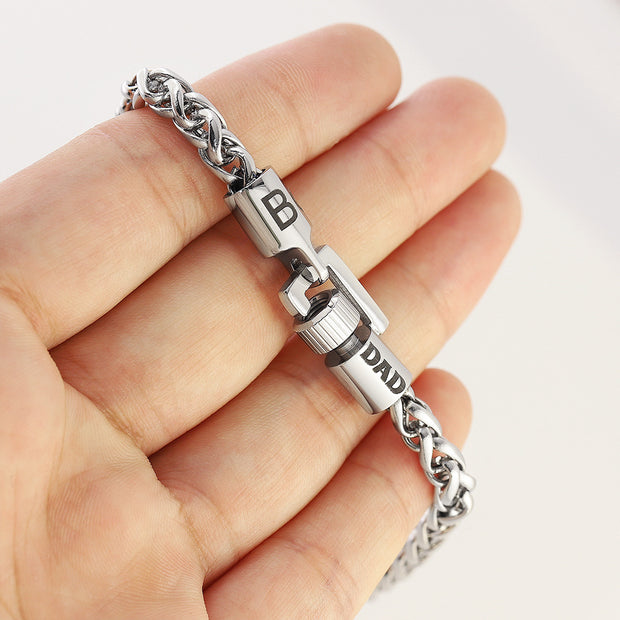 Men's Jewelry Korean Hip-hop Spiral Knot Father's Day Lettering Gift