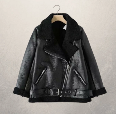 Women's motorcycle jacket leather jacket