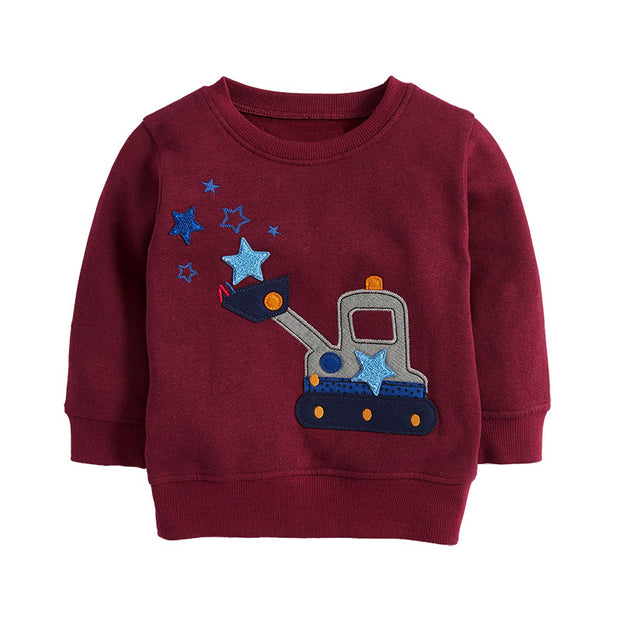 Children Long-sleeved Sweater Round Neck Embroidery