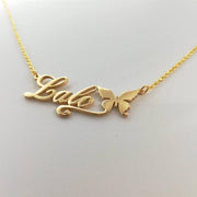 Stainless Steel Butterfly Custom Name Necklace Ladies