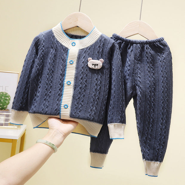 Two-piece Cardigan Jackets For Boys And Girls