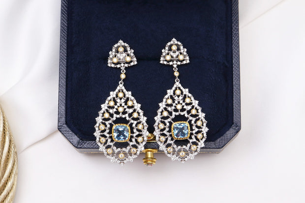 Luxury Custom 925 Silver Blue Luxury Earrings