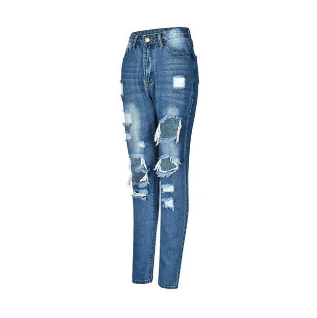 Ripped jeans personality women