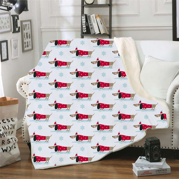 Digital Printed Blanket Nap Blanket Air Conditioning Blanket Lazy Blanket Dachshund Series