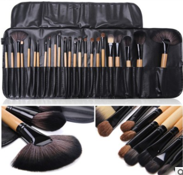 24 Makeup Brushes 24 Wood Color Makeup Brushes 24 Horse Hair Sets Pack Makeup Tools