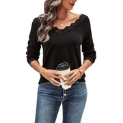 Polyester Top For Women Lace Shirt