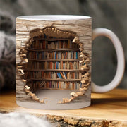 Ceramic 3D Bookshelf Mug Creative Space Design
