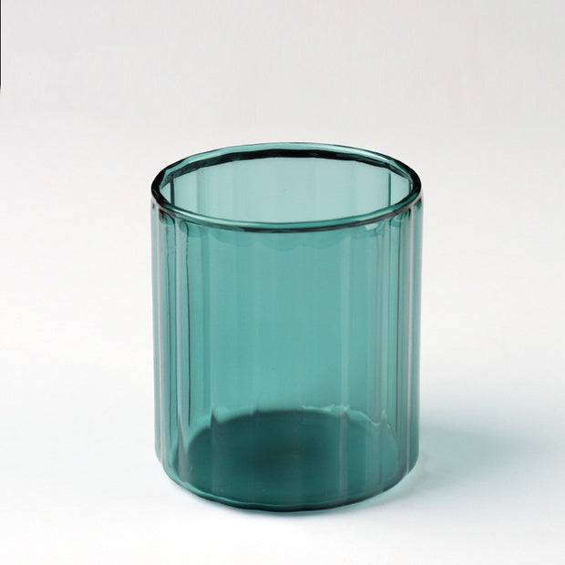 Clear Glass Tea Set Striped Cup Tumbler