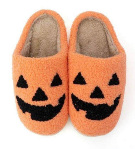 Halloween Pumpkin Grimace Cotton Slippers