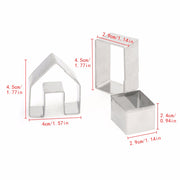 Stainless Steel Christmas Gingerbread House Cookie Cutter Set