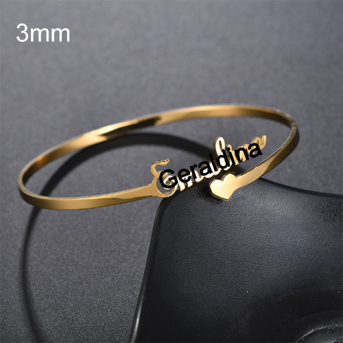 Customized Name Bracelet Personalized Custom Bangles Stainless Steel Jewelry