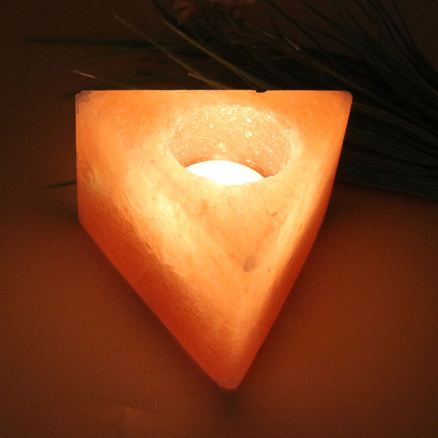 Himalayan Rose Salt Lamp Candle Holder Romantic Candle Light Dinner Candle Holder