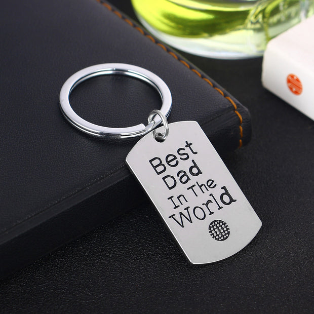 Father's Day Gift Best Dad In The World Single Ring Keychain