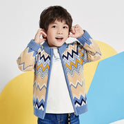 Fashion Sweater Plus Velvet Padded Zipper Jacket For Children