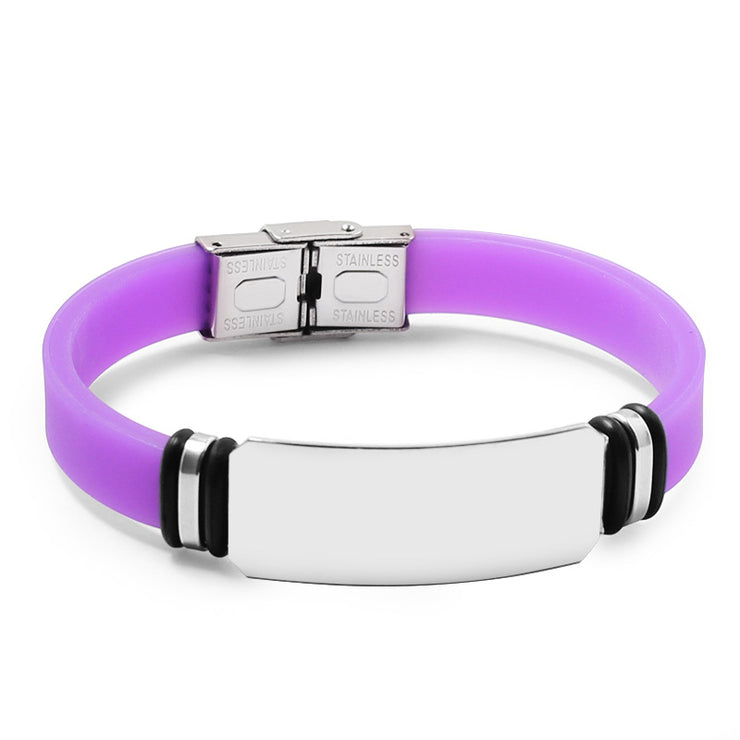 Custom engraving silicone bracelet personalized wristbands