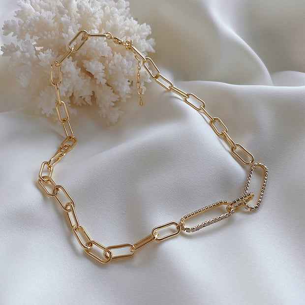 Cold Wind Zircon Metal Chain Necklace Fashion