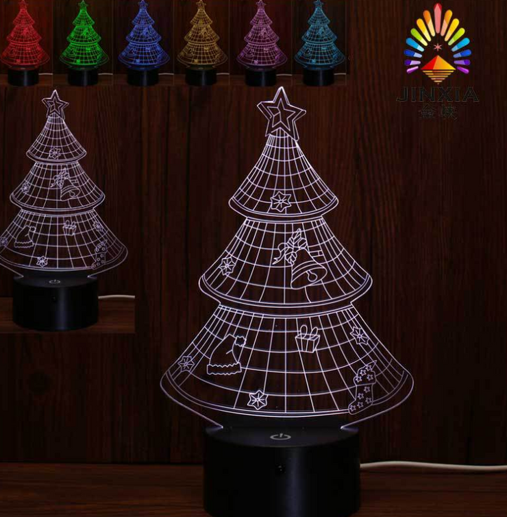 3D lights Christmas lights colorful night lights led colorful touch bedside sleep lights Christmas decorations