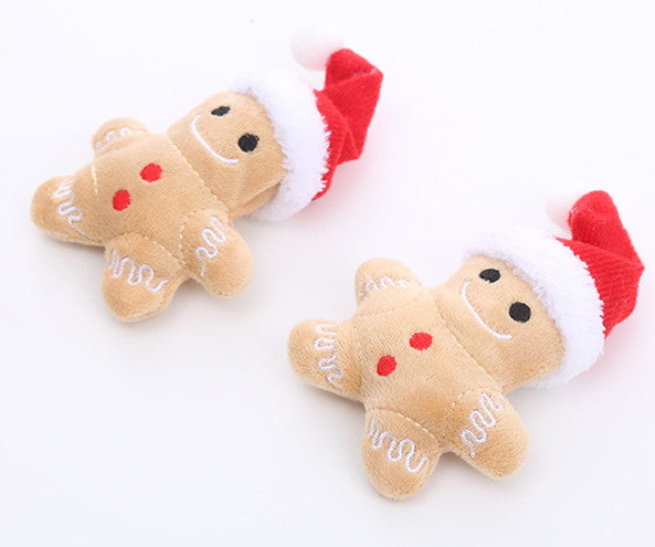 Cat Toy Christmas Hat Gingerbread Man
