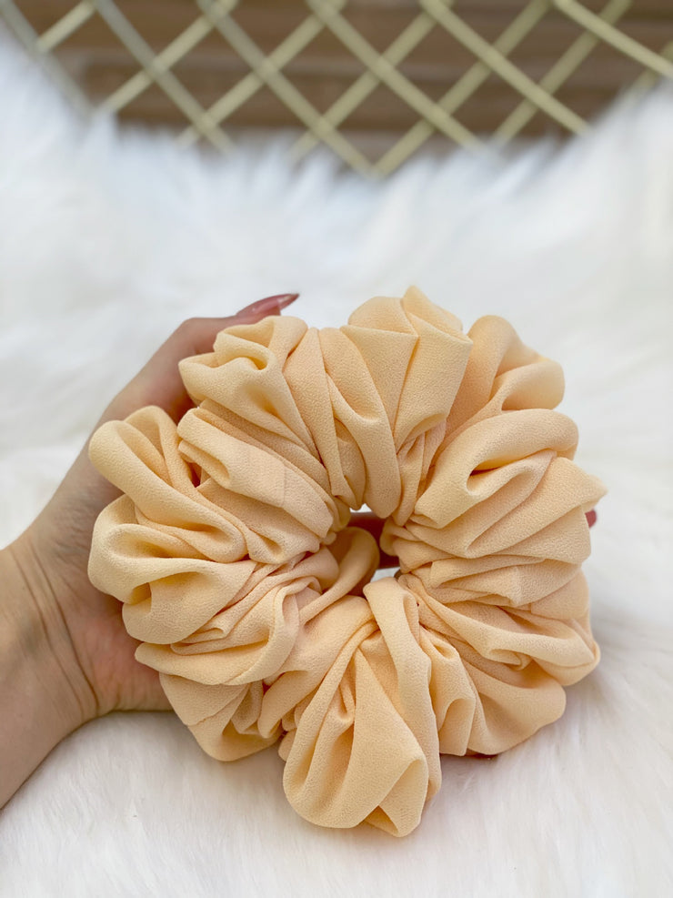 Pearl Chiffon Bunch Hair Tie Pure Color Primer Head Flower