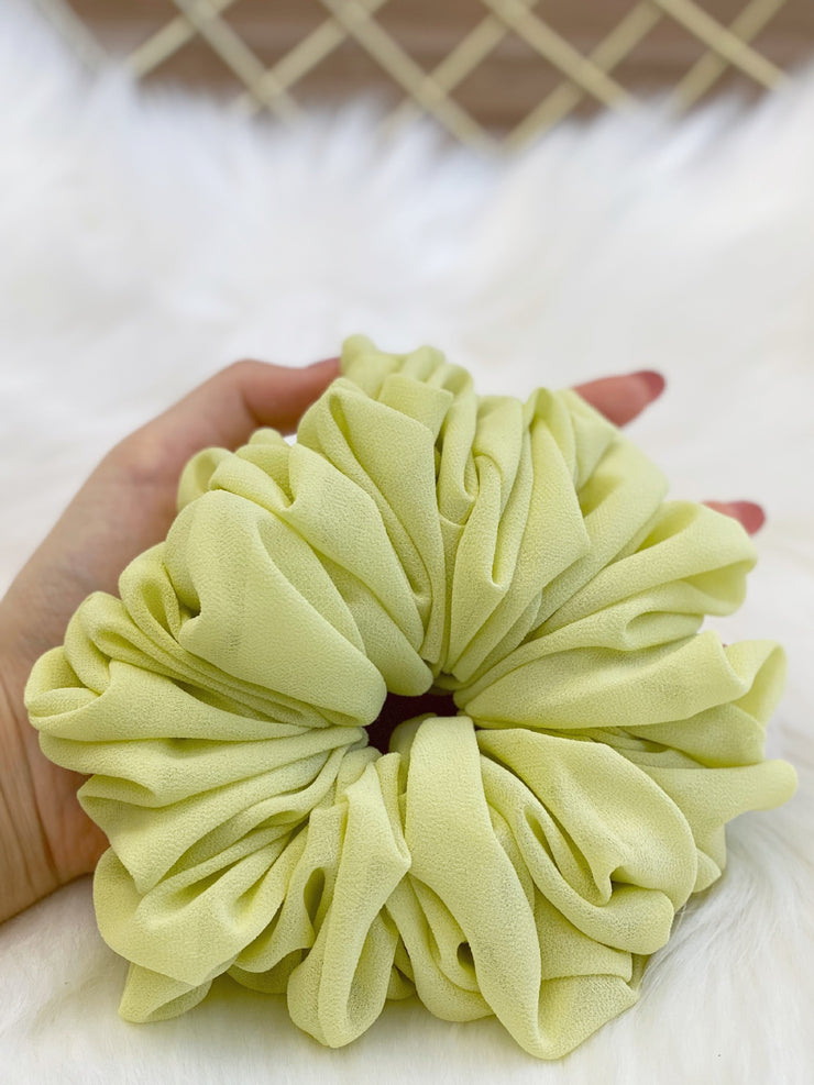 Pearl Chiffon Bunch Hair Tie Pure Color Primer Head Flower