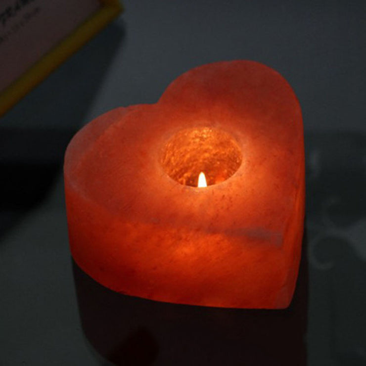 Himalayan Rose Salt Lamp Candle Holder Romantic Candle Light Dinner Candle Holder